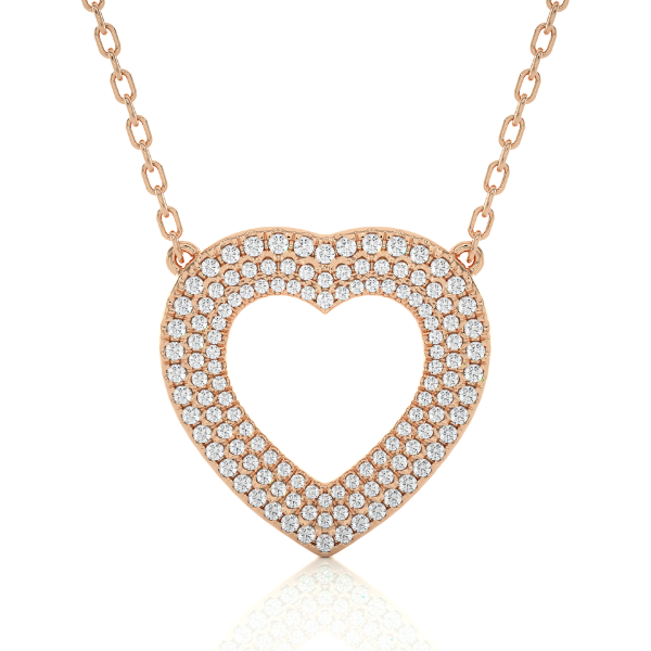 Picture of 0.75 Carat Heart Pendant Framed by Sparkling Diamonds (Without Chain)