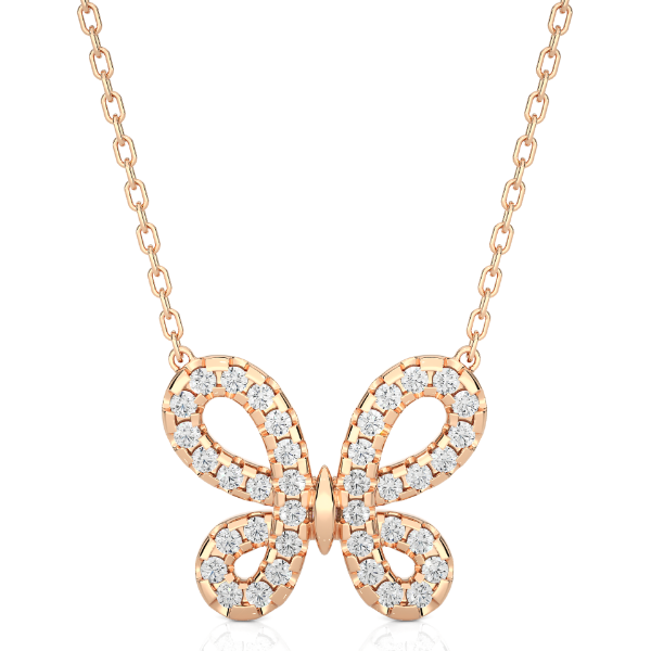 Picture of Elegant Butterfly Pendant, Featuring A 0.30 Carat Round Diamond(Without Chain)