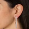 Picture of Elegant C Circle Hoop Earrings with 0.50 Carat Round Diamonds.