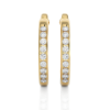 Picture of Elegant C Circle Hoop Earrings with 0.50 Carat Round Diamonds.