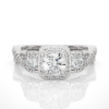 Picture of 1.35 Carat 3 Stone Halo Lab Grown Diamond Ring