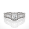 Picture of 1 Carat Cushion Cut Three Stone Lab Grown Diamond Ring