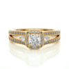 Picture of 1 Carat Cushion Cut Three Stone Lab Grown Diamond Ring