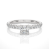 Picture of 1 Carat Princess Cut Lab Grown Diamond Ring with Accents