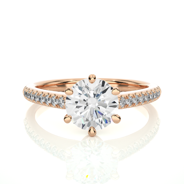 Picture of 1.50 Carat Round Cut Lab Diamond Ring with Accents.