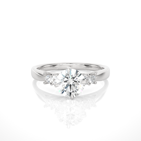 Picture of  0.70 Carat Lab Grown Solitaire Cathedral Ring.