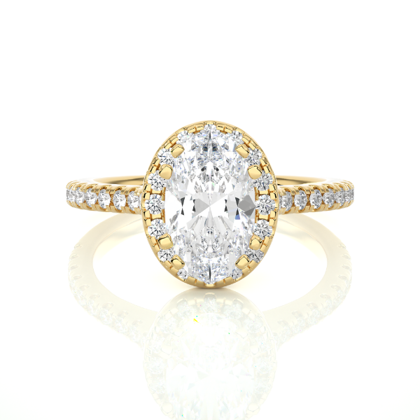 Picture of 1 carat Halo Solitaire Lab Grown Diamond Ring.