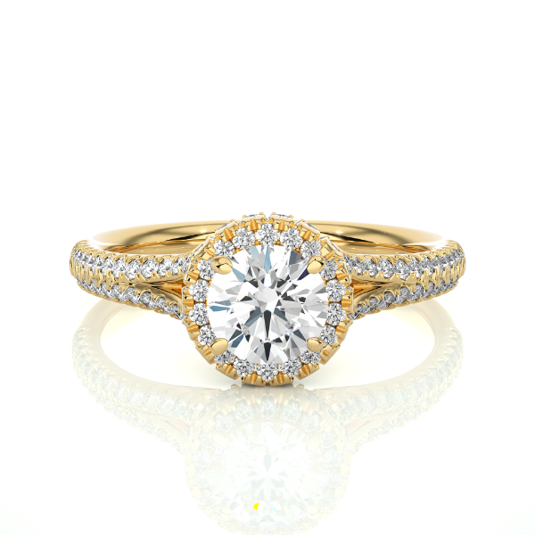 Picture of 1.10 Carat Lab Grown Diamond Halo Ring With Accents.