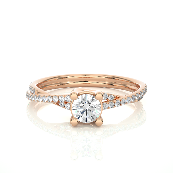 Picture of 0.75 Carat Lab Grown Diamond Criss Cross Solitaire Ring.