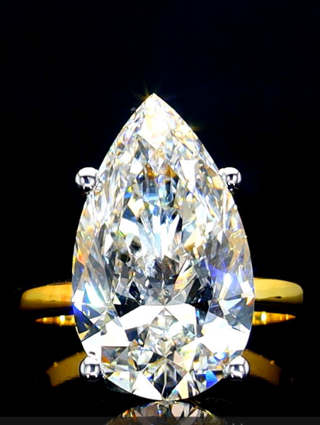 Picture of A Stunning 6.80 Carat Lab Grown Pear Shaped Diamond Ring.