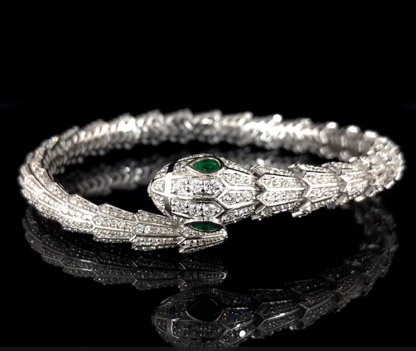 Picture of Bvlgari Serpenti Bracelet With Two Emerald Eyes.