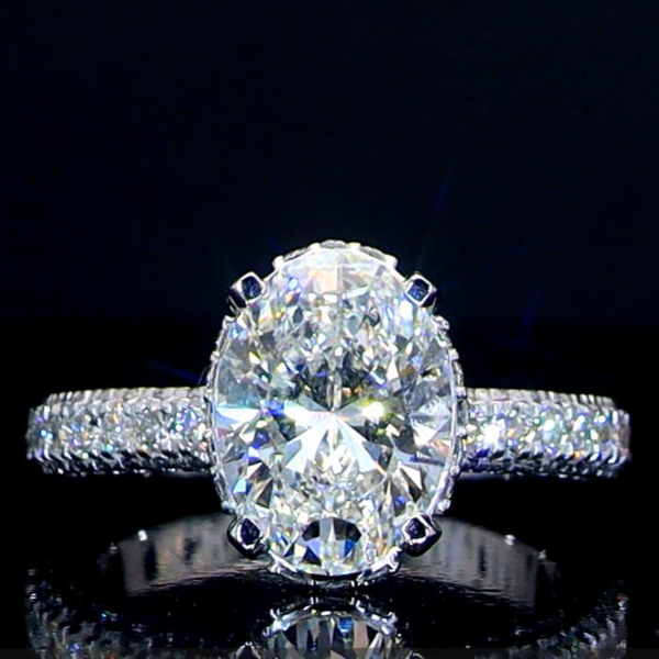 Picture of 3 Carat Oval Cut Lab Grown Diamond Ring