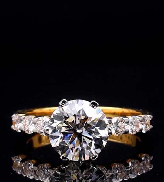 Picture of 3.10 Carat Round Diamond Lab Grown Ring.