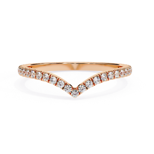 Picture of A Delicate 0.24 Carat Ring With A V-Shaped Design,adorned With Diamonds.