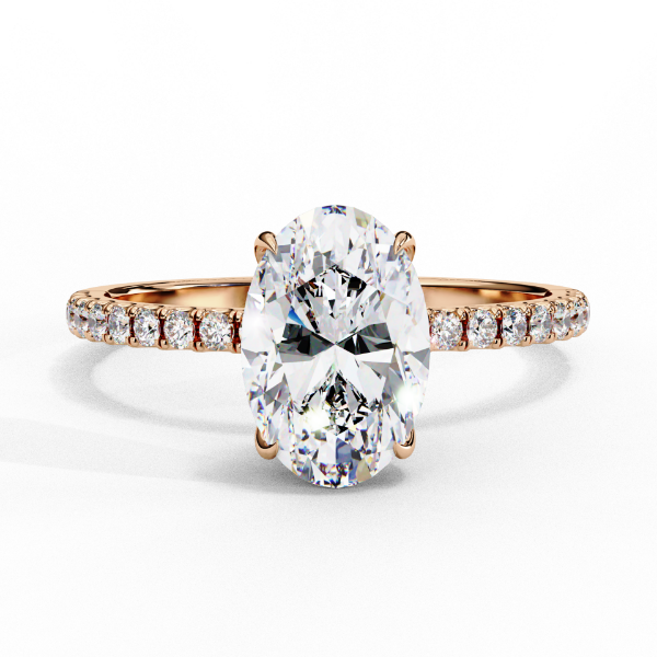 Picture of 1.44 Carat Oval Diamond Ring With A Pave Band.