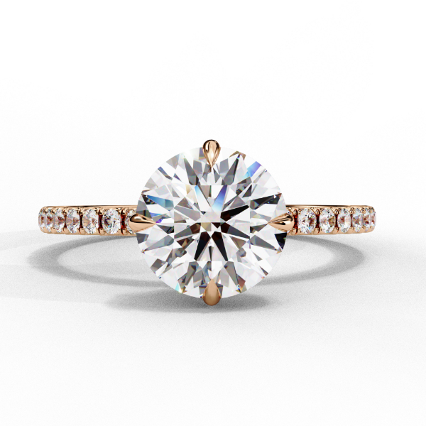 Picture of 2.67 Carat Round Diamond Ring With a Diamond Studded Band.