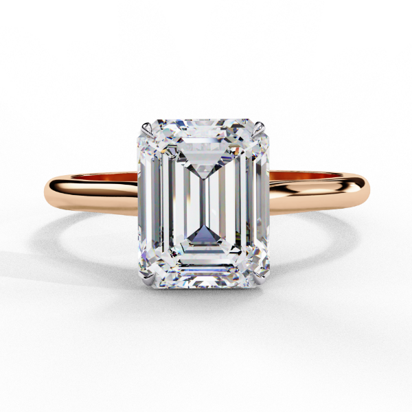 Picture of 2.56 Carat Emerald Cut Lab Grown Diamond Ring.