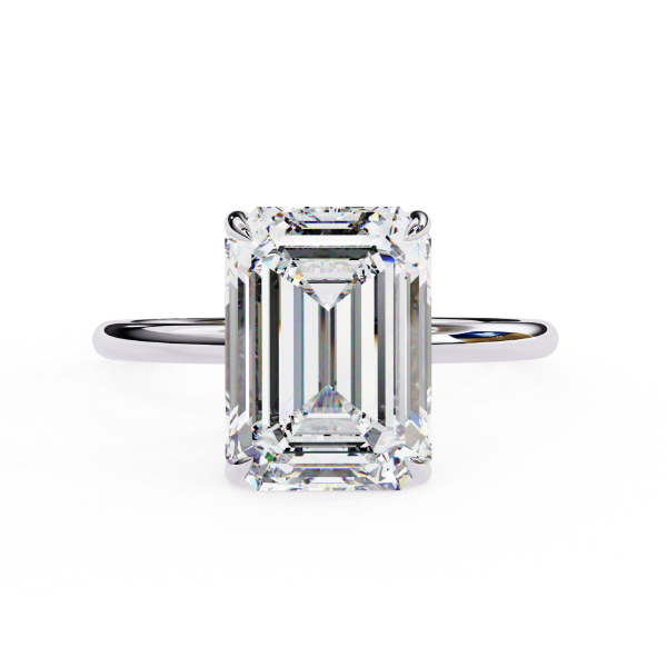 Picture of 2.56 Carat Emerald Cut Lab Grown Diamond Ring.