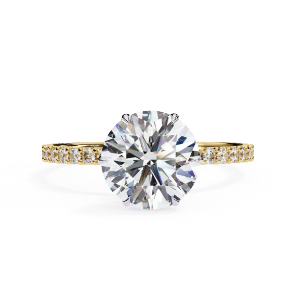 Picture of Elegant diamond solitaire ring with a gold band.