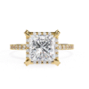 Picture of 2.00 carat Princess Cut Diamond in The Center Surrounded By A Halo Of Smaller Diamonds.