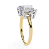 Picture of 1.60 carat Pear And 2.15 carat Princess Cut Lab Grown Diamond Two Stone Ring.