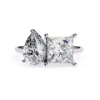 Picture of 1.60 carat Pear And 2.15 carat Princess Cut Lab Grown Diamond Two Stone Ring.