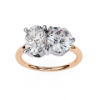 Picture of Round And Oval Cut Lab Grown Diamond Two Stone Ring.