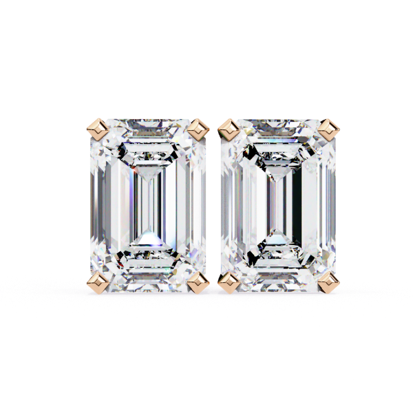 Picture of 2.40 Carat Emerald Cut Lab Grown Diamond Stud Earring.