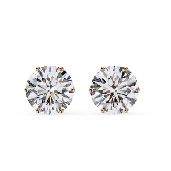 Picture of Round Cut Lab Grown Diamond Stud Earring.