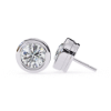 Picture of Round Cut Lab Grown Diamond Bezel Stud Earring.