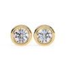 Picture of Round Cut Lab Grown Diamond Bezel Stud Earring.