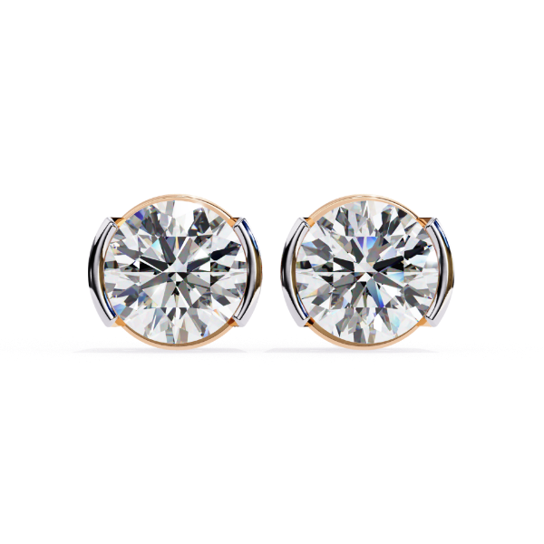 Picture of  Round Cut Lab Grown Diamond Stud Earring.