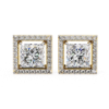 Picture of Princess Cut Lab Grown Diamond Halo Earring.