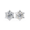 Picture of 0.72 Carat Round Cut Flower Earrings.