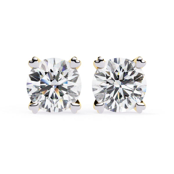 Picture of 2.57 Carat Round Cut Lab Grown Diamond Solitaire Stud Earring.