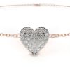 Picture of Round Cut Lab Grown Diamond Heart Bracelet.