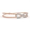 Picture of 0.39 Carat Round Cut Lab Grown Diamond Infinity Double Chain Bracelet.