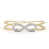 Picture of 0.39 Carat Round Cut Lab Grown Diamond Infinity Double Chain Bracelet.