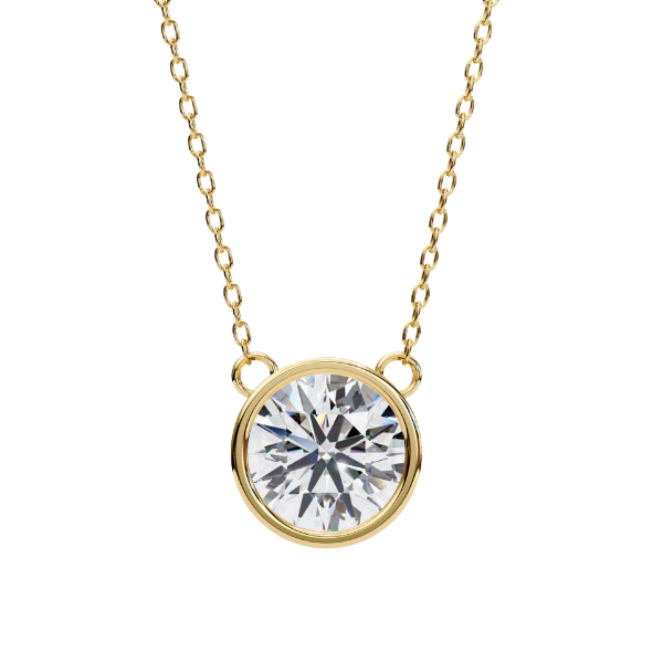 Picture of Round Cut Lab Grown Diamond Bezel Pendant (Without Chain)