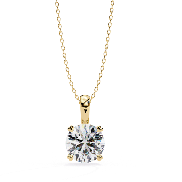 Picture of  Round Cut Lab Grown Diamond Four Prong Pendant(Without Chain)