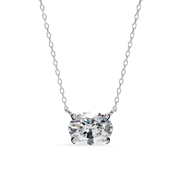 Picture of Oval Cut Lab Grown Diamond Four Prong Pendant (without chain)