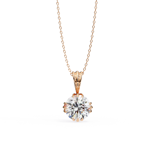 Picture of Round Cut Lab Grown Diamond Solitaire Pendant(Without Chain)