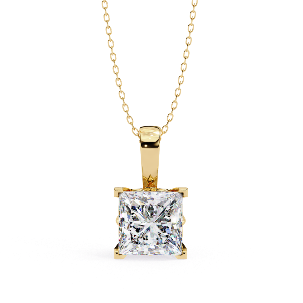 Picture of Princess Cut Solitaire Four Prong Pendant (without chain)