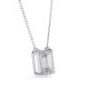 Picture of Emerald Cut Lab Grown Diamond Four Prong Pendant (Without Chain)