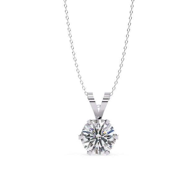 Picture of 2.14 Carat Round Cut Solitaire Six Prong Pendant (Without Chain)