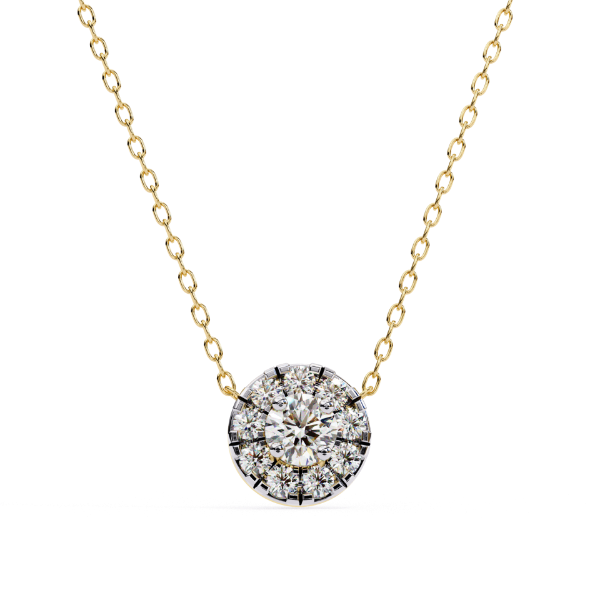 Picture of Round Cut Lab Grown Diamond Halo Pendant (Without Chain)