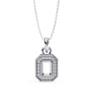 Picture of Octagon Shaped Pendant With Small Diamonds In A Bezel Setting (Without Chain)