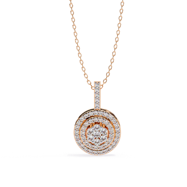 Picture of Round Cut Triple Halo Pendant (Without Chain)