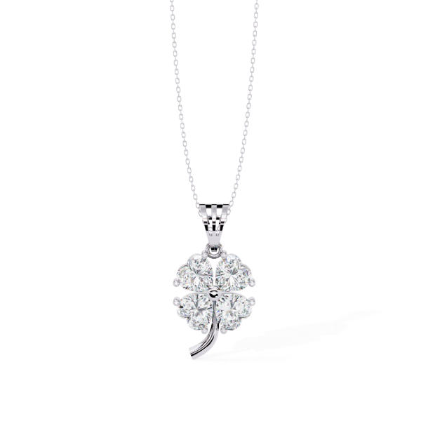 Picture of Heart Shape Cut Four Stone Pendant (Without Chain)