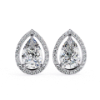 Picture of 0.81 Carat Pear Cut Lab Grown Diamond Halo Earring.